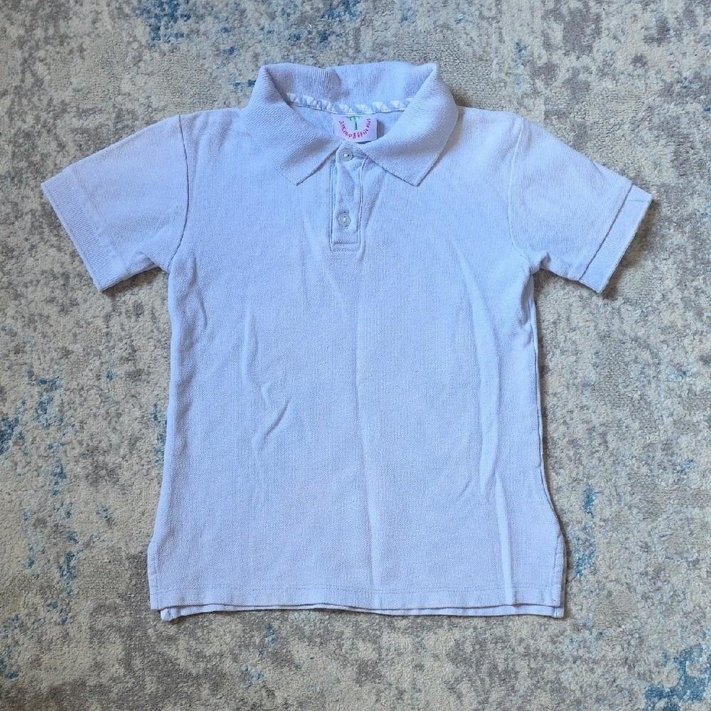 Shrimp & Grits Boys Size 7/8 Light Blue Preppy Collared‎ Short Sleeve Polo Shirt